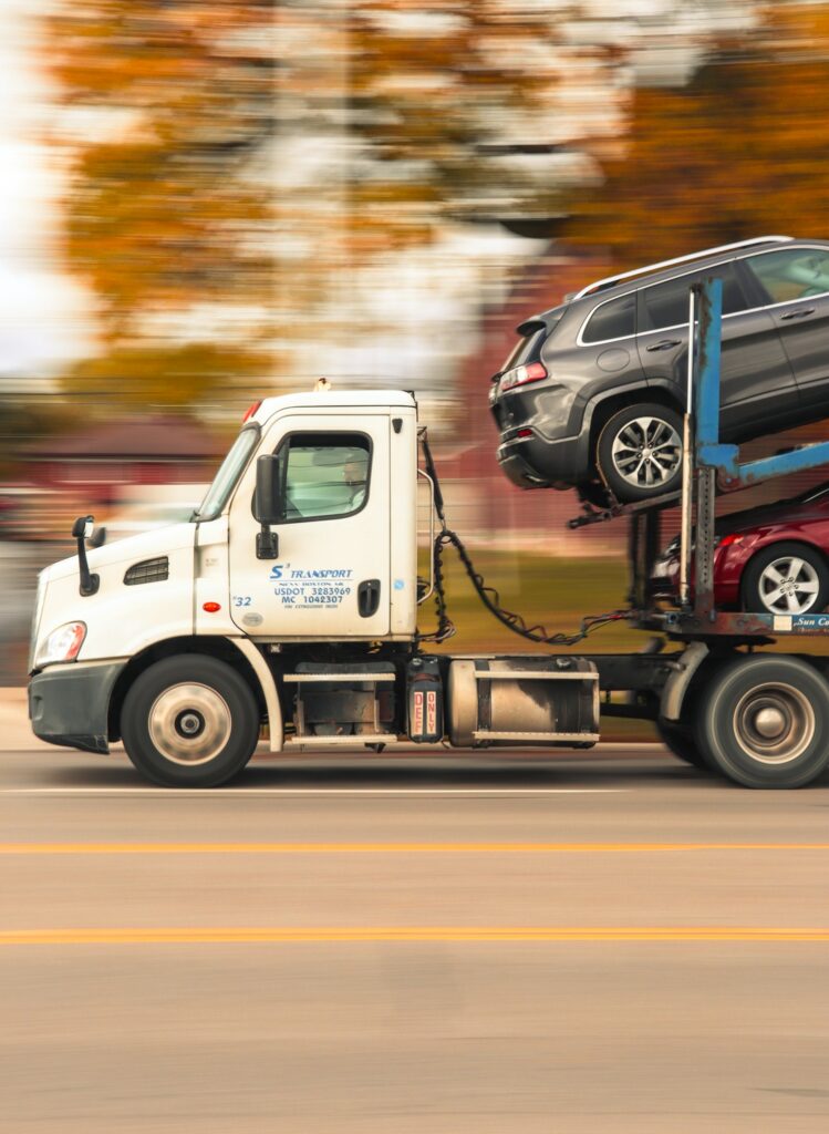 Car carrier truck transporting vehicles
